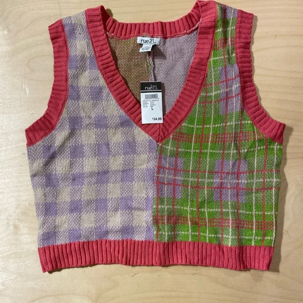 Rue 21 Sleeveless Sweater Vest Large (CM) - Picture 5 of 14